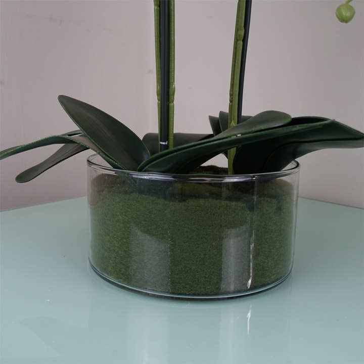 Leaf Design UK LTD - Wholesale Artificial Flowers - Artificial Orchid Glass Planter Pink