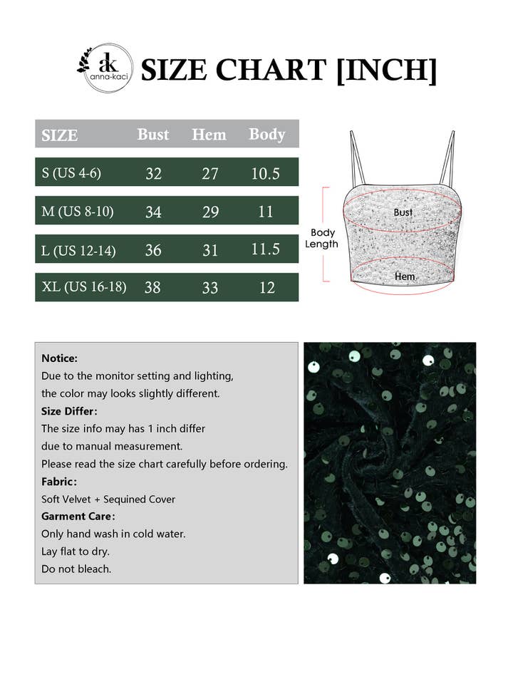 Anna Kaci Wholesale - Wholesale Camisole - Women's - Sparkly Sequin Cami Tops Crop Club Party Glitter Spaghetti29