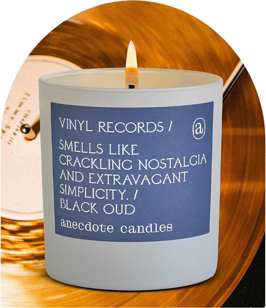 Anecdote Candles – Vela em jarro/copo por atacado – Vela Vinyl Records (Black Oud)8