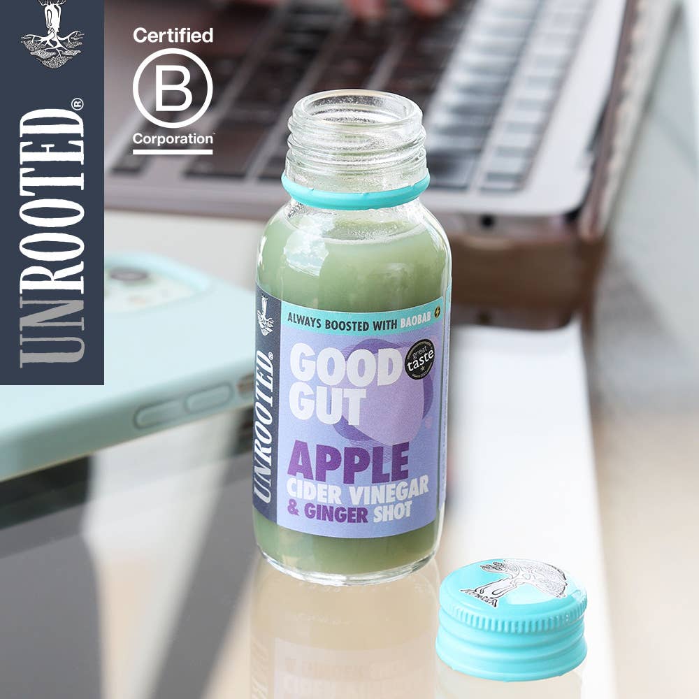 Unrooted Drinks – wholesale Wellness juice/tonic – Apple Cider Vinegar - GOOD GUT (12 x 60ml)5