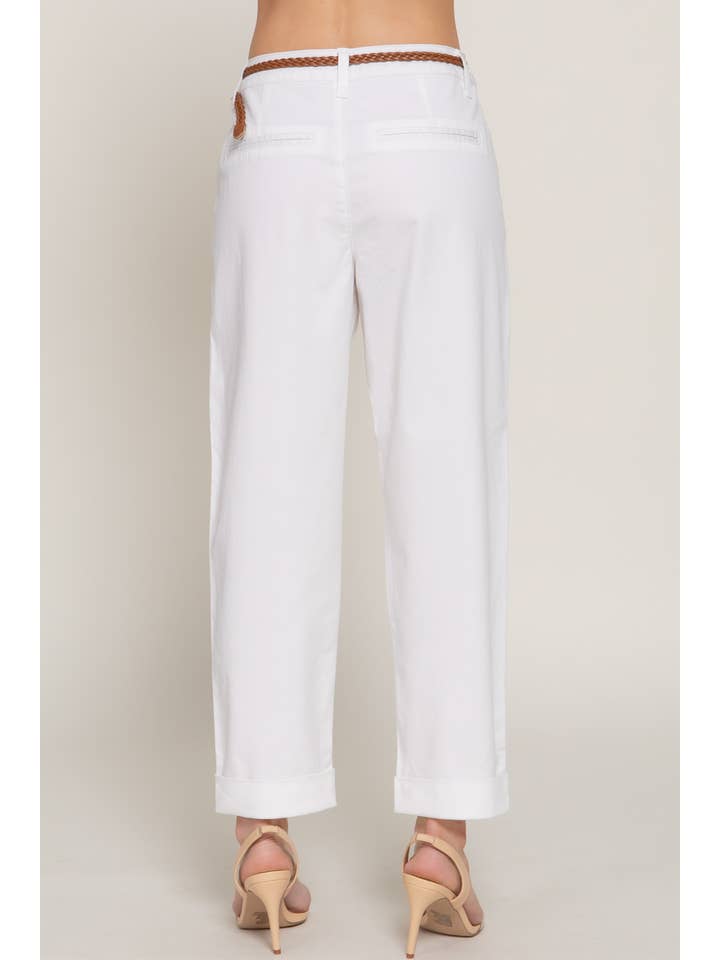 Active Basic | Active USA - Wholesale Pants - Women's - Chino Pants with Braided Belt2