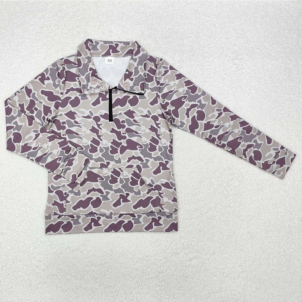 Rosa Clothing - Wholesale Sweatshirt - Women's - Wildness Hunting grey camo duck camo half zip pullover6