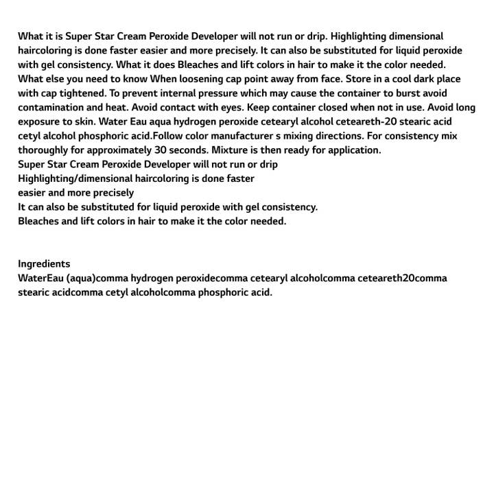 KT Supply - Wholesale Hair Dye - Marianna Super Star Cream Peroxide Developer, 40 Volume, 8oz2