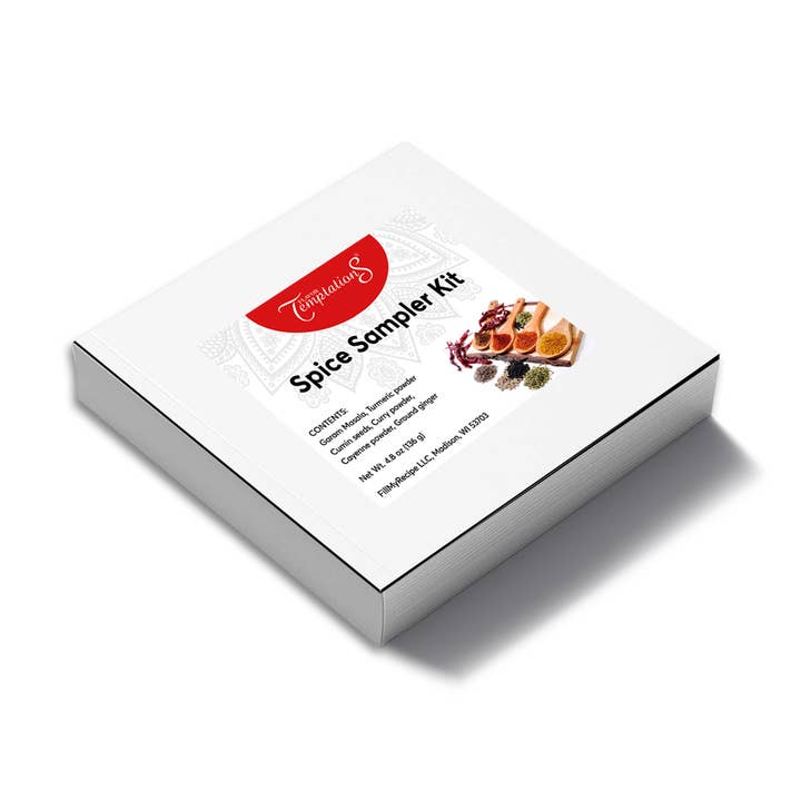 Organic Indian Spices Sampler Gift Set(6 tins) | Gluten free for wholesale by Flavor Temptations