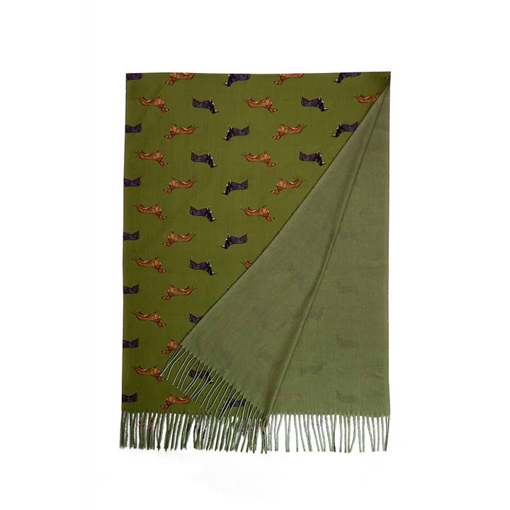 Fashion Scarf World - Wholesale Scarf - Women's - Dachshund Sausage Dog Print Tassel Scarf17