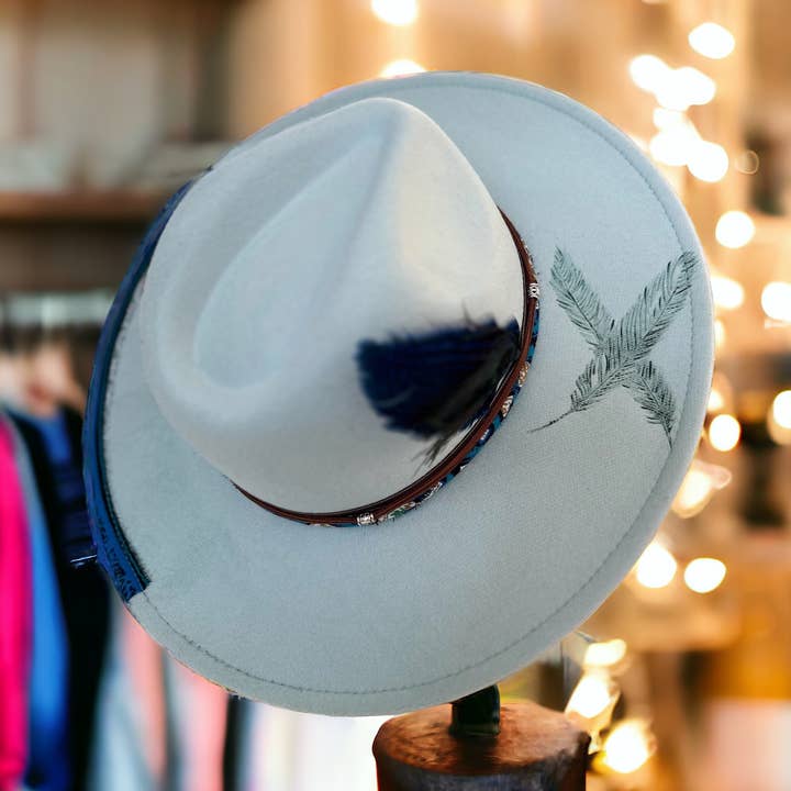 Western Hat Burnt Hat Feather for wholesale by Wild Indigo