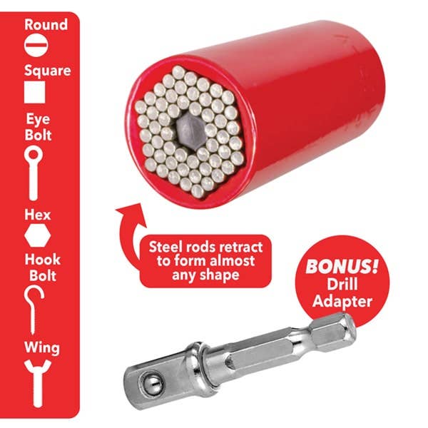 BulbHead - Wholesale Handy Tool - RedDog Socket w/ Drill Adapter