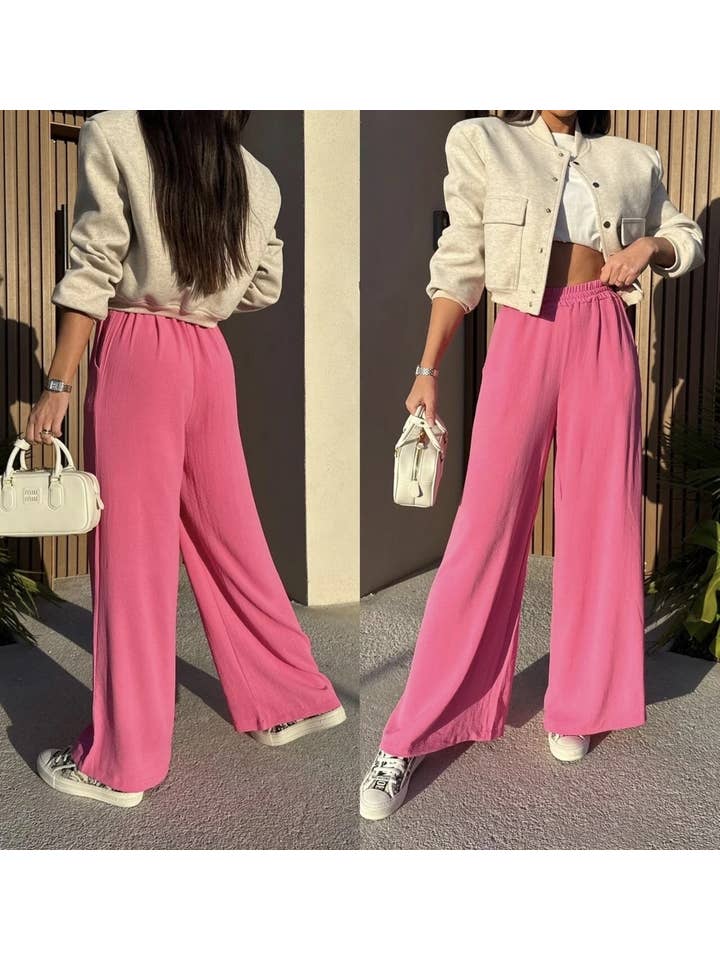 ESTEE BROWN - Wholesale Pants - Women's - Fluid wide-leg pants - 6521