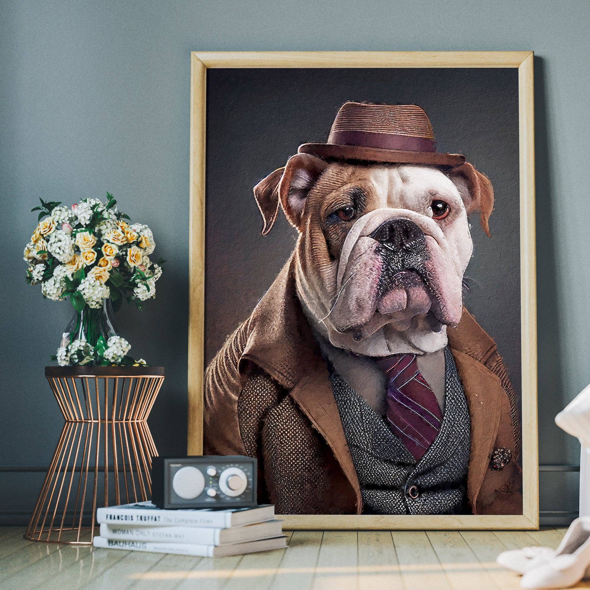 Ink & Drop – wholesale Art print – English Bulldog Animal Head Print3