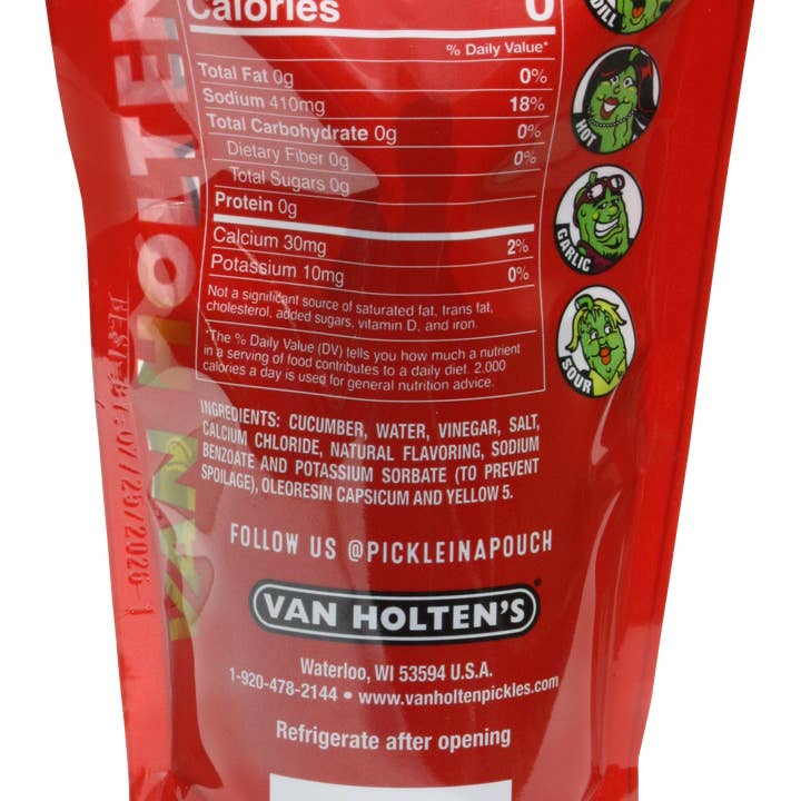 Van Holten's - Vendita all'ingrosso Sottaceti - Van Holten's Hot & Spicy Pickle-In-A-Pickle-In-A-Pouch, astuccio da 12 carati