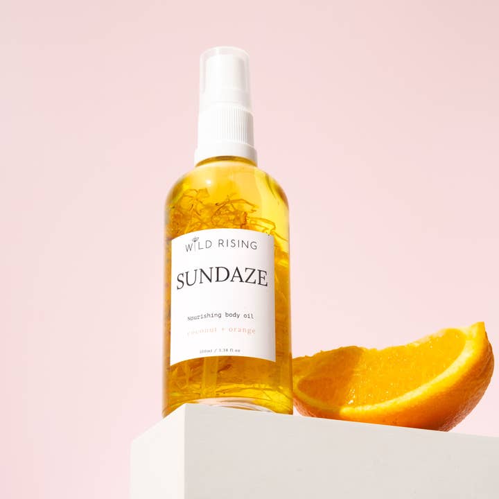 Wild Rising Skincare - Wholesale Bath/Body Oil - Calendula Infused Coconut & Orange Body Massage Cuticle Oil