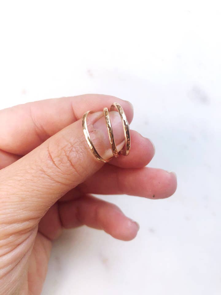 Ring met maansluiting van handgemaakt 18k verguld goud voor wholesale door Boho Breath