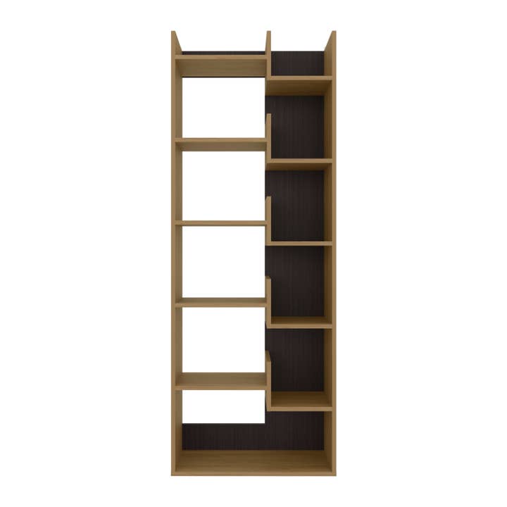 Natural Oak Bookcase Clover with Eleven Shelves for wholesale on Faire3