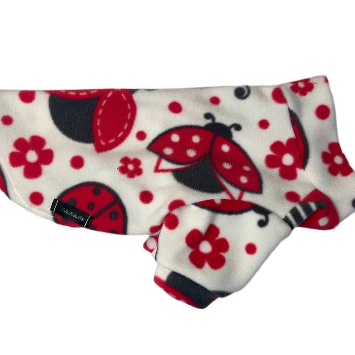 Ladybug Print Water resistant dog fleece for wholesale by Bella Katee Pets