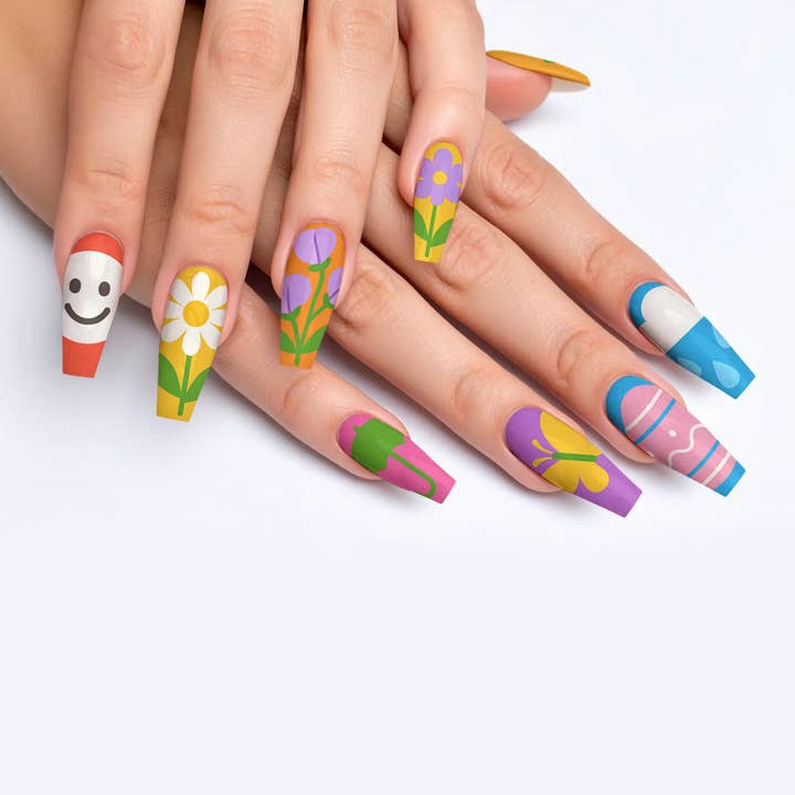 Pastel Blossom April Delight Press-On Nails for wholesale by FYNE BODY