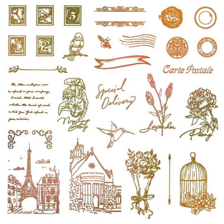 Postmarked - 6x6 Photopolymer Stamp Set for wholesale by Honey Bee Stamps