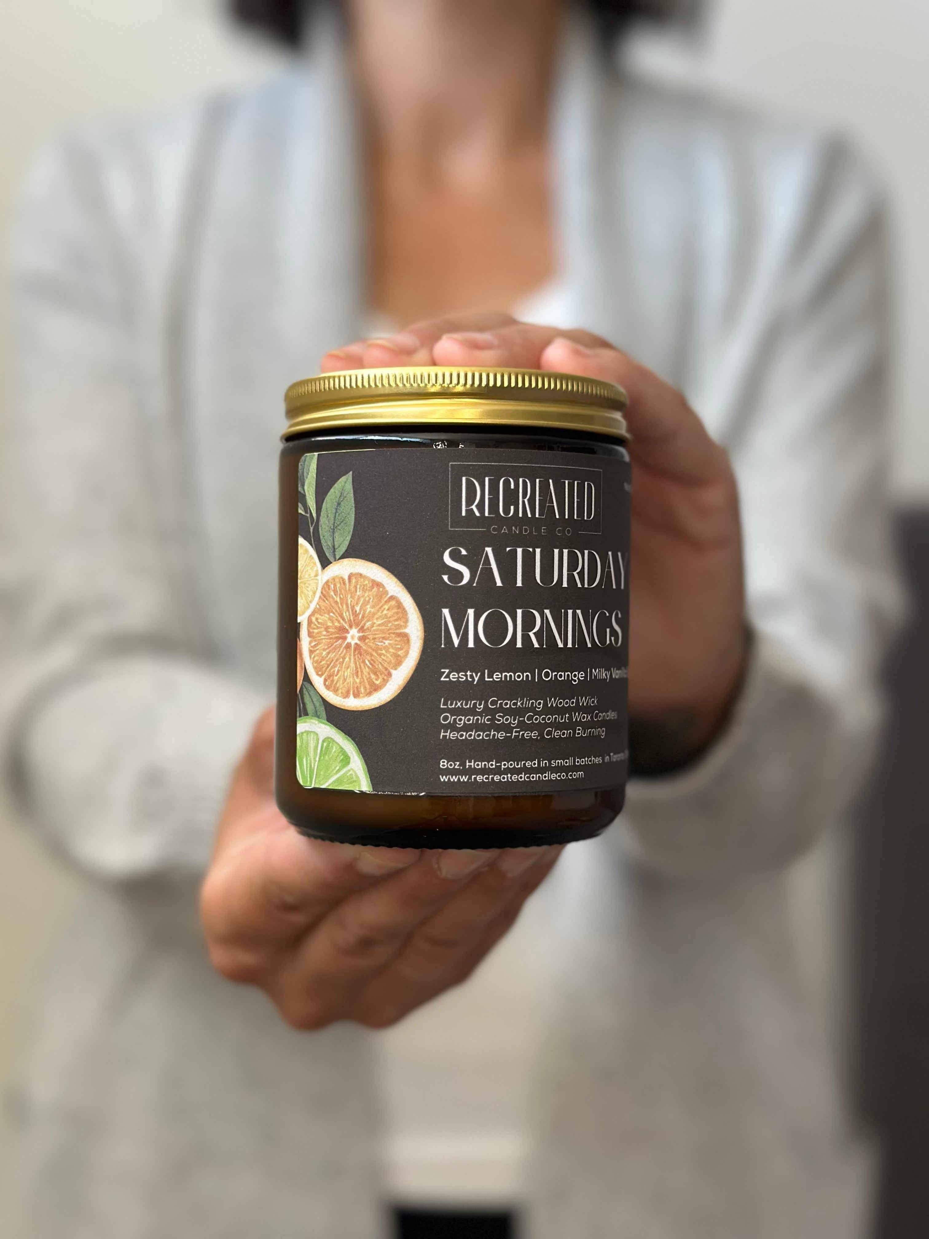 Recreated Candle Co. - Wholesale Jar/Filled Candle - Saturday Mornings 8oz Candle1