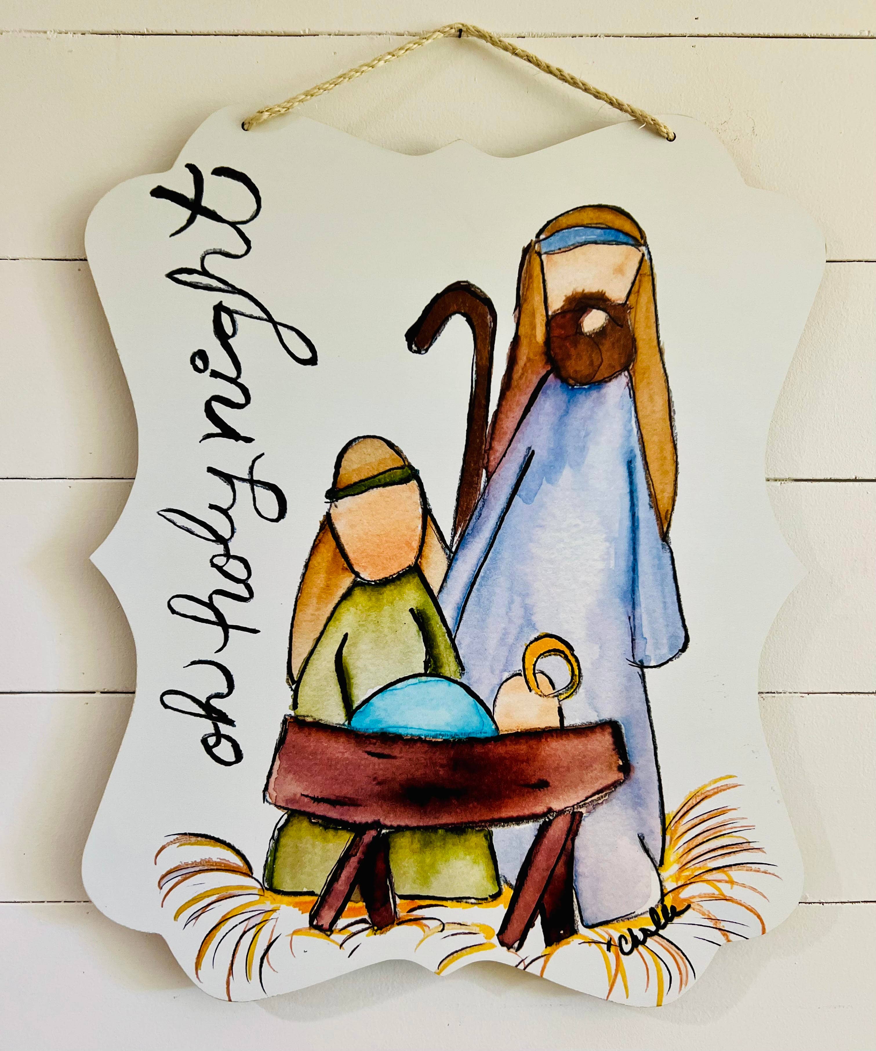 The Happy Butterfly - Wholesale Door Hanger - Door Hanger: Christmas, Oh Holy Night, Large1