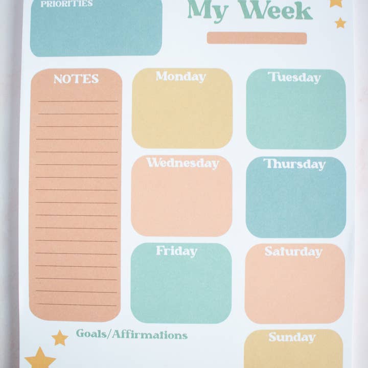 Retro Stars Wochenplaner für den Großhandel von Marigold & Aster Creative