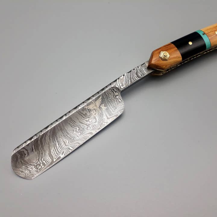 HomeTown Knives. - Wholesale Razor - HTK Damascus StraightRazor // Authentic Shave Experience
