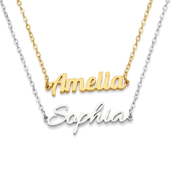 Custom Name Necklace - 18k Gold Personalized Name Necklace for wholesale by Blueyejewelry