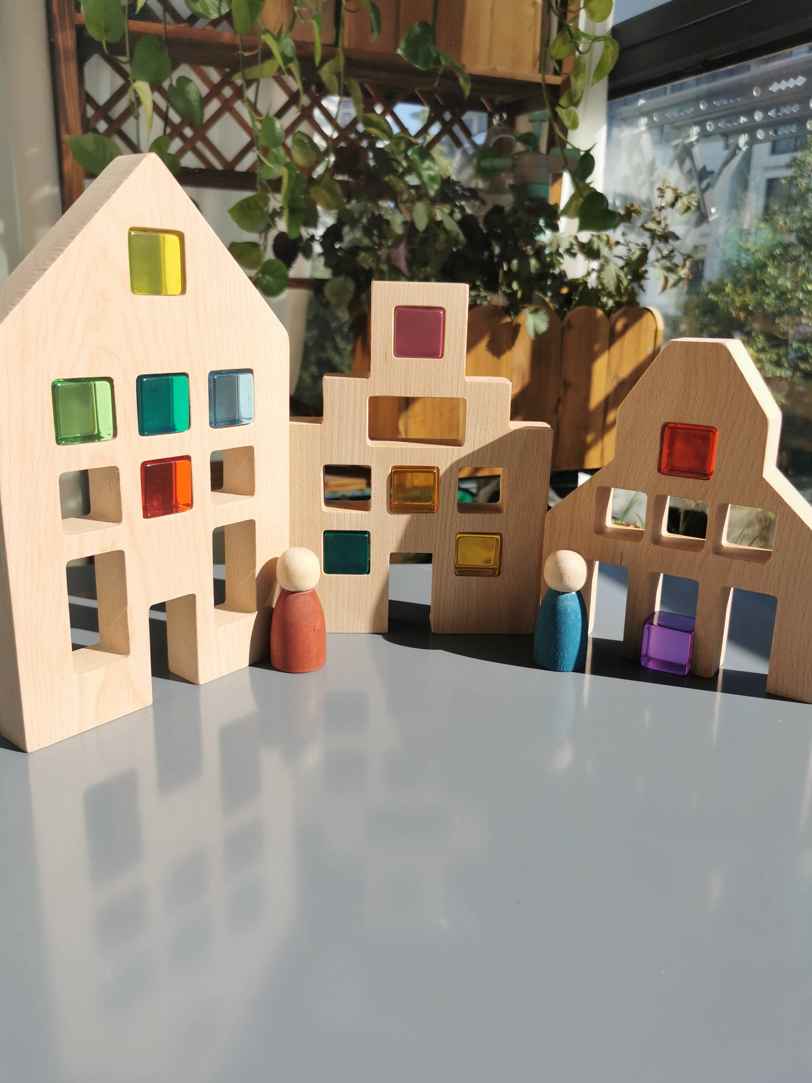 Tinitastic – Großhandel Holzspielzeug – Kinder – Haus-Set – Niederländisches Holzhaus mit Acrylwürfeln6