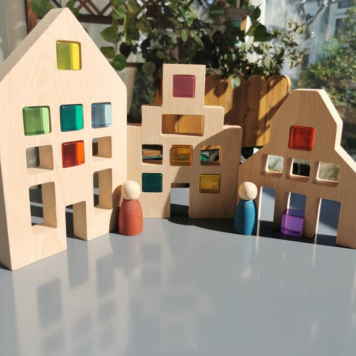 Tinitastic – Großhandel Holzspielzeug – Kinder – Haus-Set – Niederländisches Holzhaus mit Acrylwürfeln6