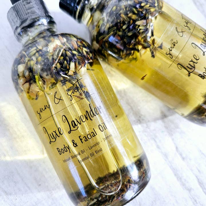 Lux&Lou - Wholesale Bath/body oil - Luxe Lavender Body & Facial Oil - Infused Almond Oil