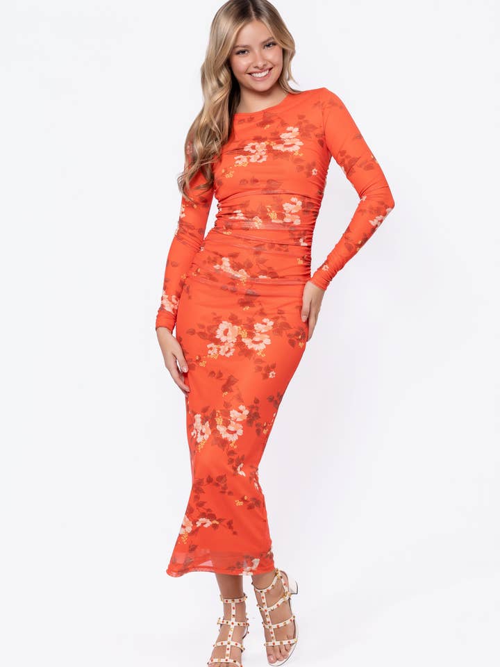 Alia Dress (Orange Flower) for wholesale by Yakira Bella