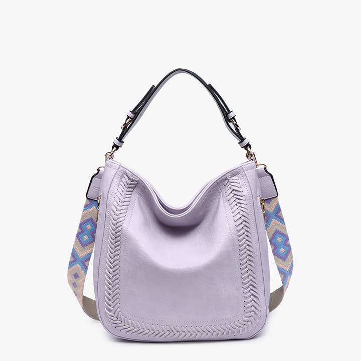 Jen & Co. - Wholesale Shoulder Bag - Women's - M2049S Aris Small Whipstitch Hobo w/ Guitar Strap7