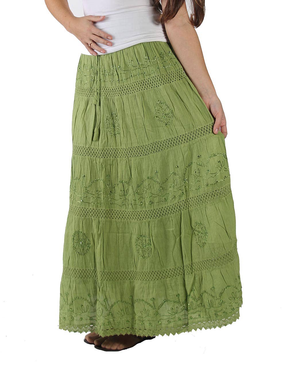 Lungta Imports - Vente Jupe – femme - Jupe longue en coton bohème hippie gitane pour femme15