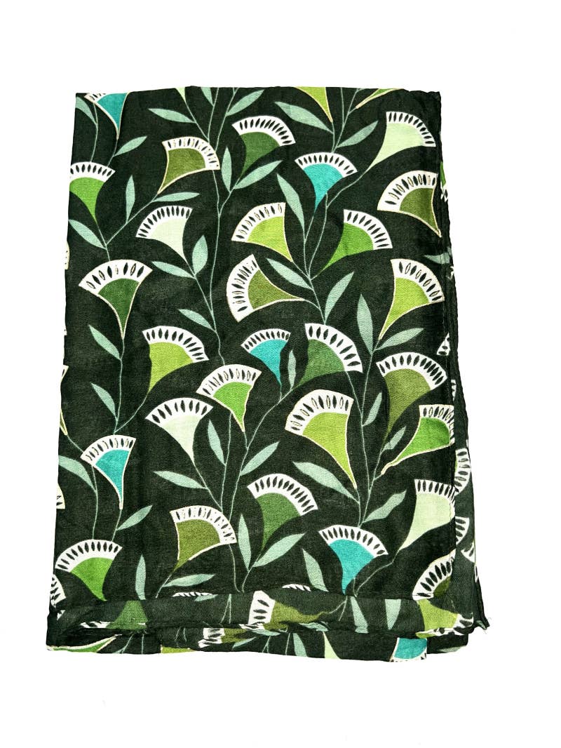 LINETA – Großhandel Kopftuch – Damen – HH-242 Schal mit geometrischem Muster und Goldakzenten7