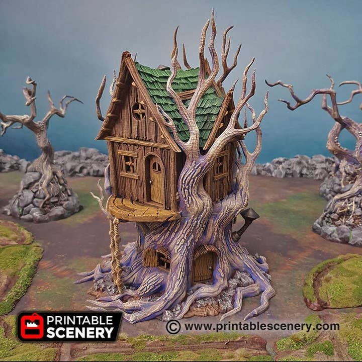 Feywild Cottage - Shadowfey Wilds, DnD 5E, Pathfinder 2E 15mm, 28mm, 32mm, terrain de wargame, décors dispersés, D&D bolt action pour la vente par The Beaver and Broadsword