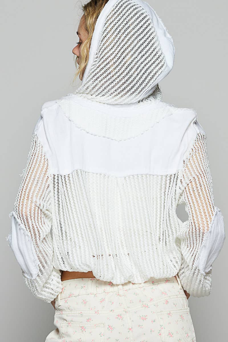 Pol Clothing - Vente Chemise à col boutonné – femme - Vente de chemise à capuche ouverte avec boutons et poches avant.18