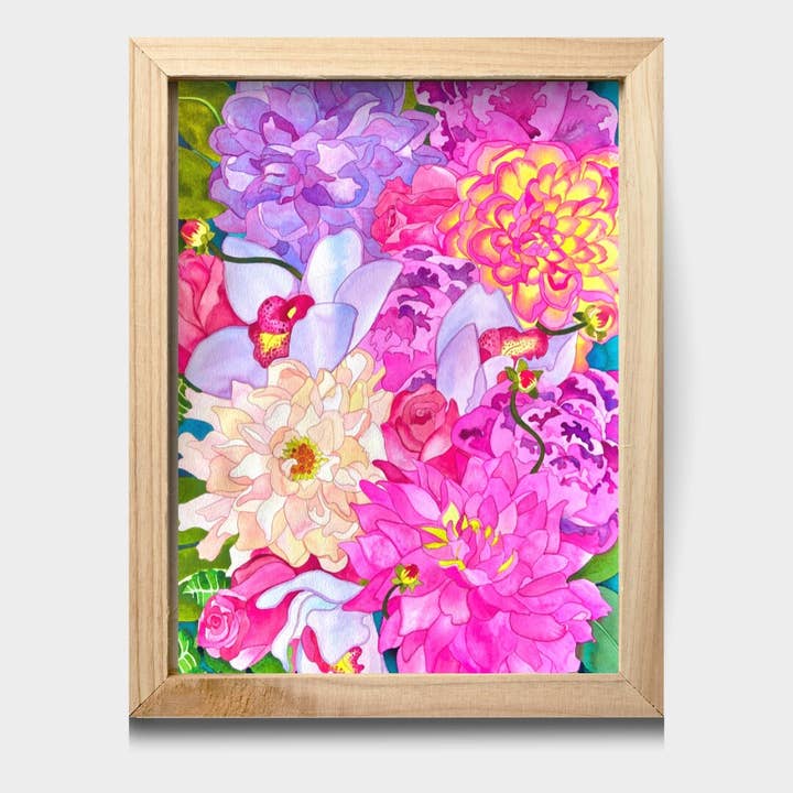 Väduren i full blom akvarell konst 11 ”x14" Skriv ut för wholesale av Chloe Marie Hourdequin Designs