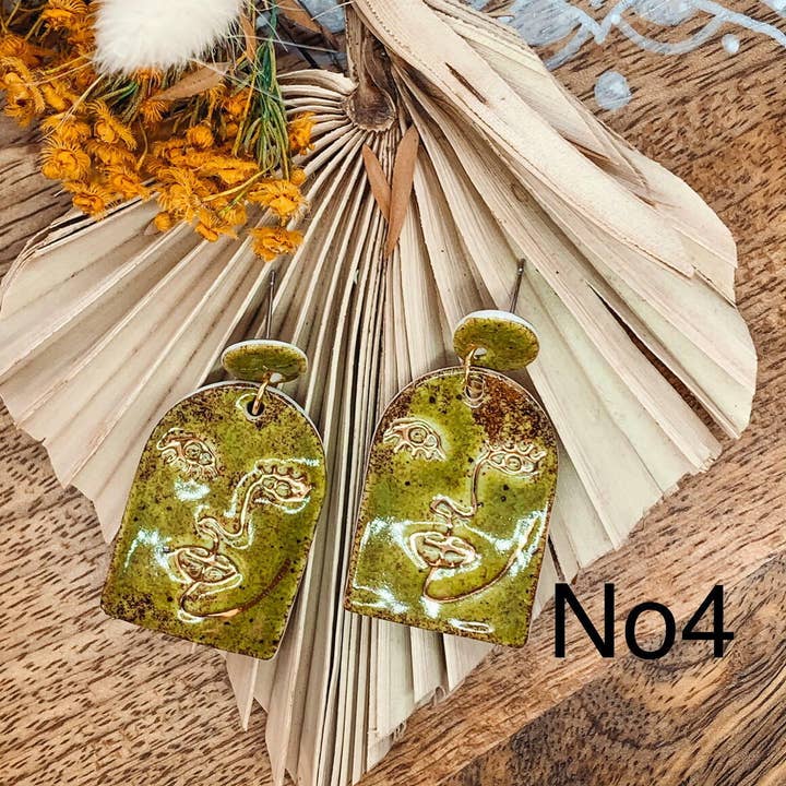 Wolf and Clay Pty Ltd - Wholesale Dangle earrings - Rowena - Porcelain Earrings with Gold finish4