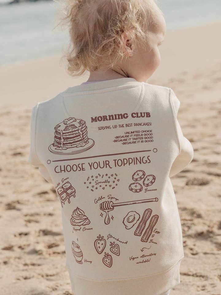 Pancakes Organic Cotton Childrens Sweatshirt for wholesale by Morning Club Clothing
