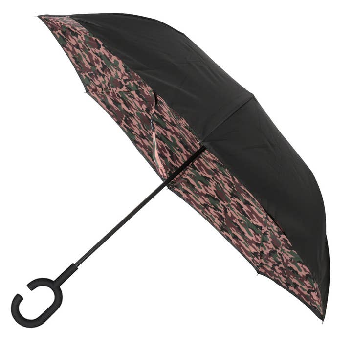 Selini New York - Wholesale Umbrella - Unisex - Camouflage Reverse Open Inverted Umbrella -IUM18093-BK
