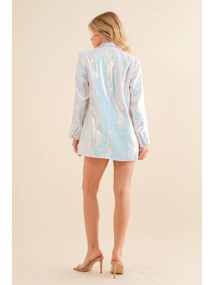 IRISEREND WIT 22725J - Blazerjack met iriserende pailletten voor één vriendje voor groothandel op Faire6