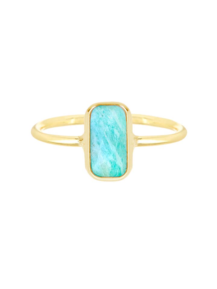 Amazonite Petite rektangel Ring - GF for engroshandel hos Zoey Simmons