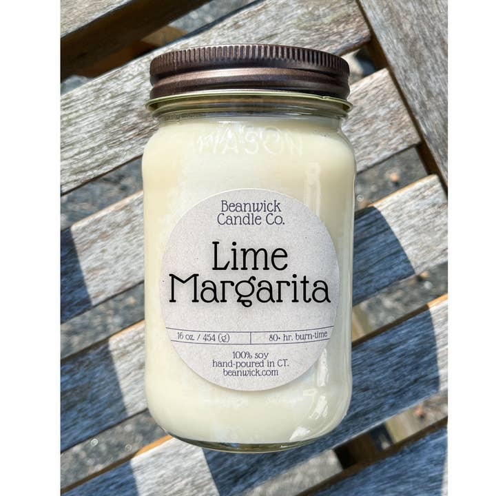 LIME MARGARITA sojakaars in Mason Jar Uniek cadeau voor wholesale door Beanwick Candle Co.
