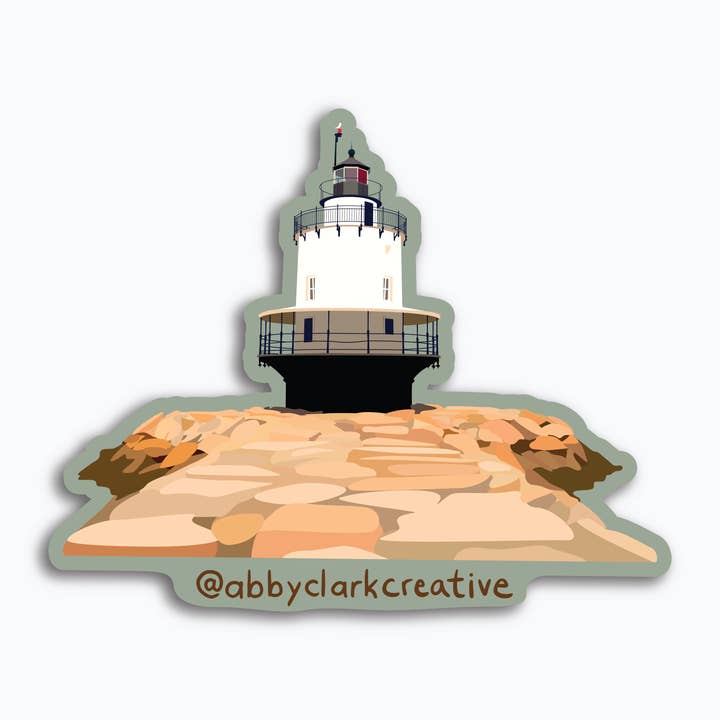 Spring Point Lighthouse 3x3 Sticker for wholesale by Abby Clark Creative