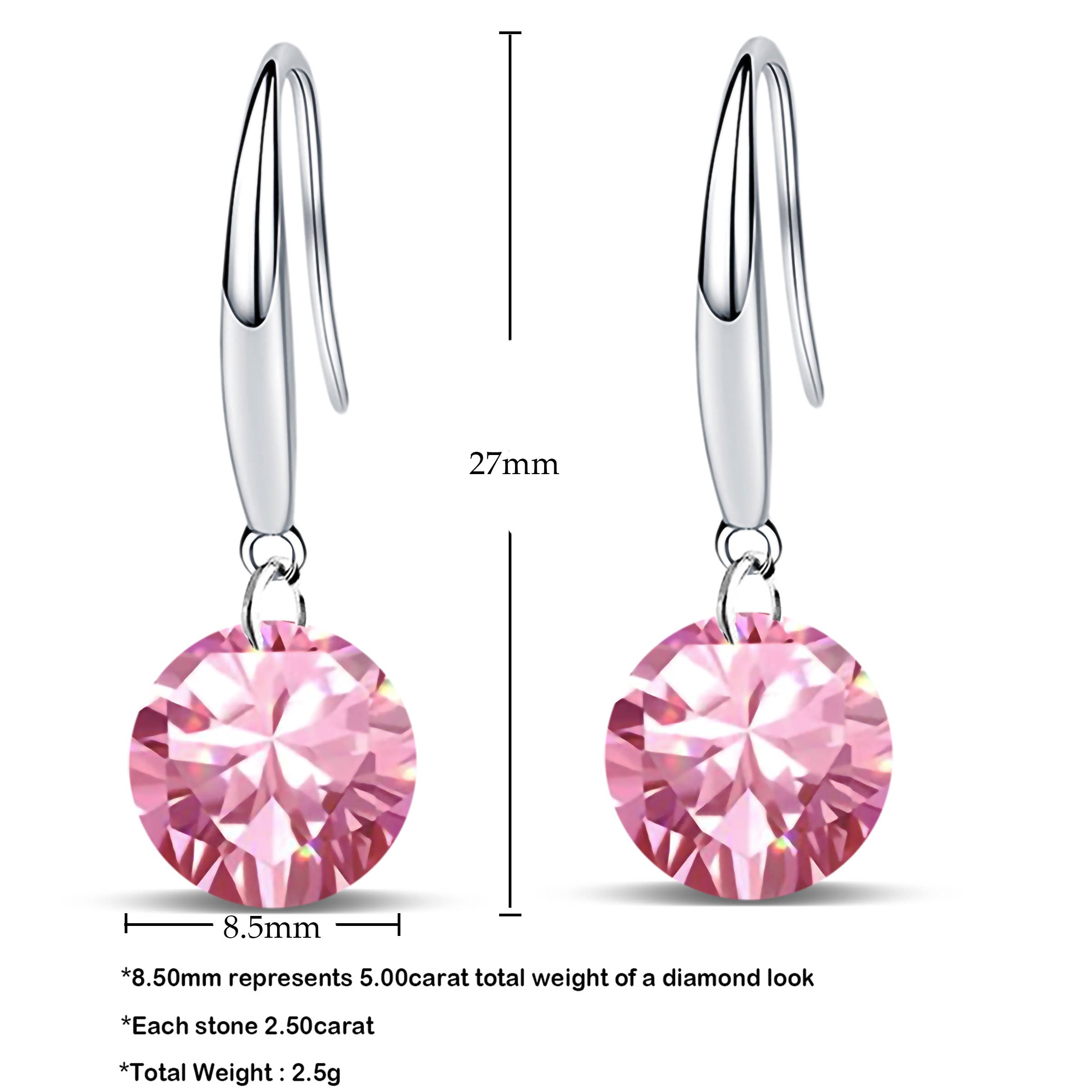 Sephla – Großhandel Ohrhänger – Tropfenohrringe aus reinem Brillanz mit 8,5 mm rundem Schliff2