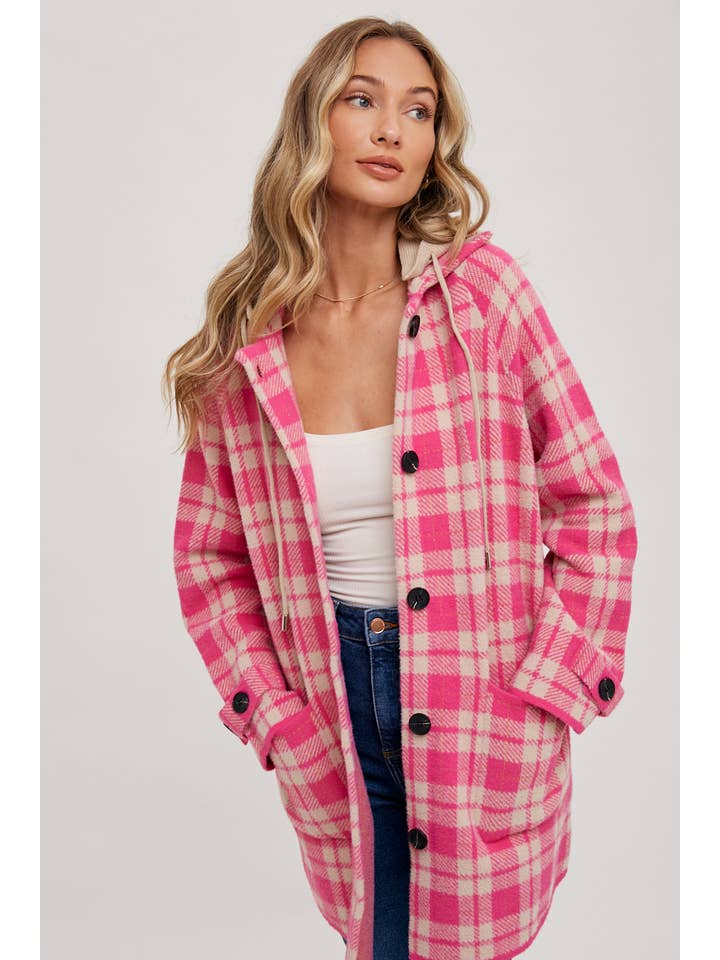 Bluivy - Wholesale Jacket - Women's - PLAID HOODIE JACKET3