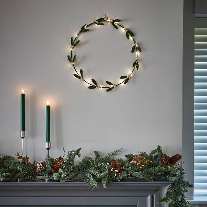 Green Mistletoe Wreath for wholesale on Faire