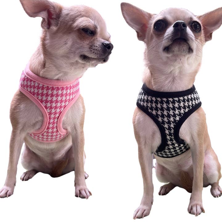 Houndstooth Adjustable Dog Harness for wholesale by Sassy Dog Fashions