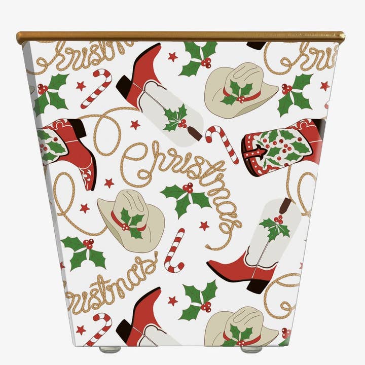 Vela en Cachepot de Navidad Cowboy WHH para venta al por mayor de Hedge Farm Candles and Containers