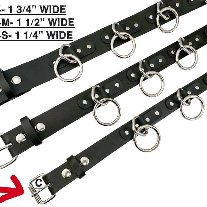 BT114S- NY 1 1/4" BRED STOR BONDAGE 1 1/2" RINGBÄLTE för wholesale av Funk Plus