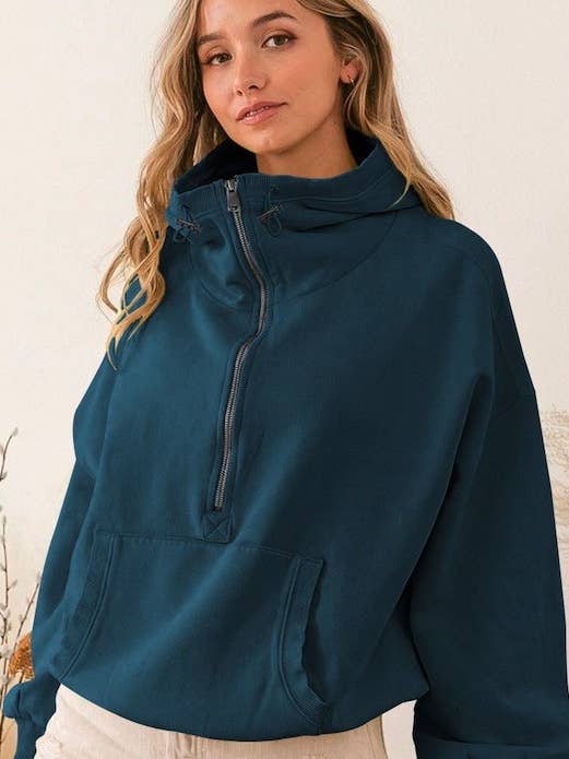 Miss Sparkling - Wholesale Sweatshirt - Women's - Half Zip Pullover Sweater