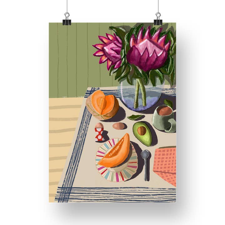 «Morning Slice» - Stampe artistiche da parete A3 e A4 per la vendita all'ingrosso da parte di Elise Gow Designs